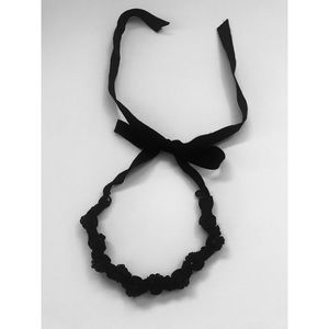 J. Crew black mixed media adjustable necklace